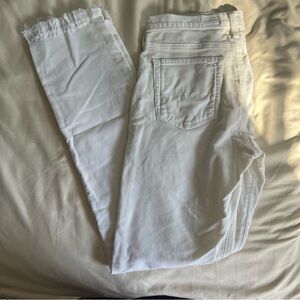 AG Adriano Goldschmied Women’s White Mid-Rise Cigarette Corduroy Jeans Sz 29R